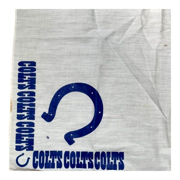 Vintage Indianapolis Colts Bandana 21" Square Blue Logo White Football NFL READ - Picture 2 of 6